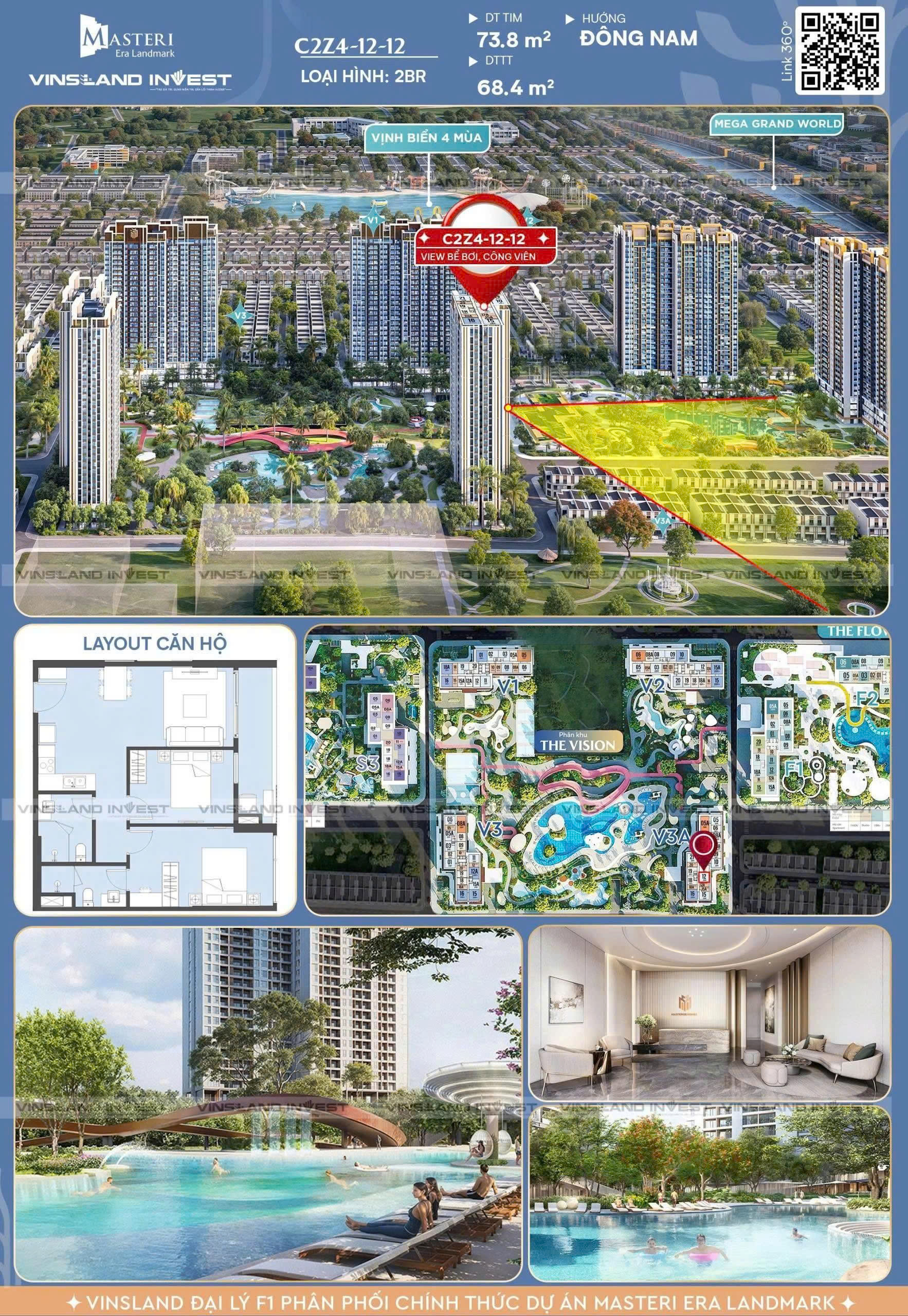 2PN VIEW PANORAMA ĐẸP – MASTERI ERA LANDMARK, OCEAN PARK 3 MUA NHÀ 5 NĂM – CAM KẾT LÃI SUẤT MAX 7,5%/NĂM